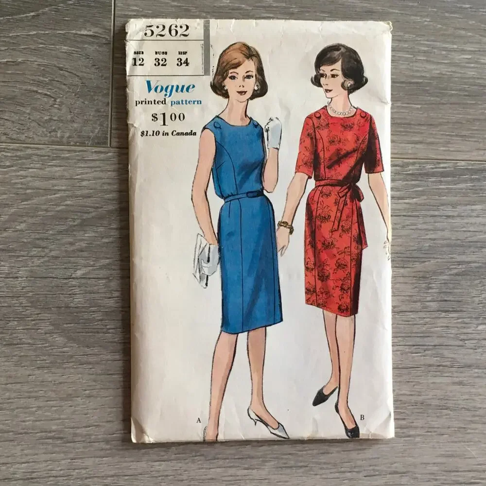 Vintage Vogue Sewing Patterns Set of 4 SIZE 12 Bust 32 1960s Mod MCM Dress Suit